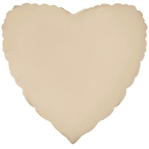 Matēts folija balons FX "sirds", 46 cm, bēšā krāsā